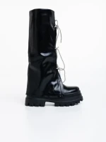 Дамски чизми черни от еко кожа Shirin