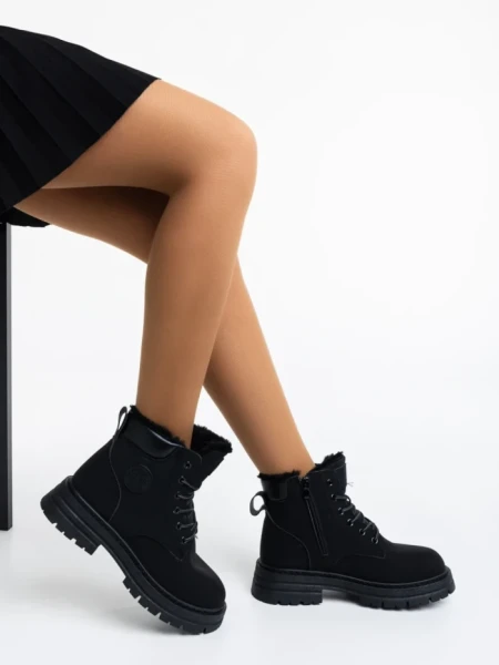 Дамски боти черни от еко кожа Kandi