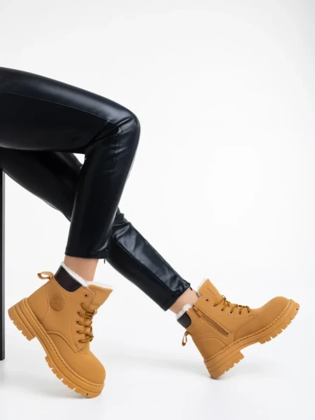 Дамски боти камел от еко кожа Kandi