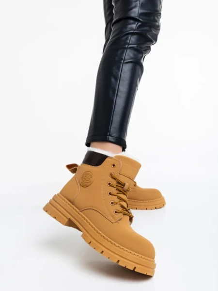 Дамски боти камел от еко кожа Kandi