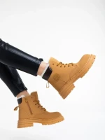 Дамски боти камел от еко кожа Kandi