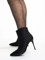 Дамски боти  черни  от текстилен материал  Pearlee