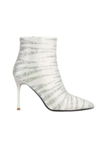 Дамски боти  бели  от текстилен материал  Carrie