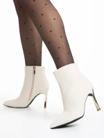 Дамски боти  бели от текстилен материал  Estela