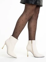 Дамски боти  бели от текстилен материал  Estela