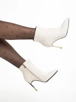 Дамски боти  бели от текстилен материал  Estela