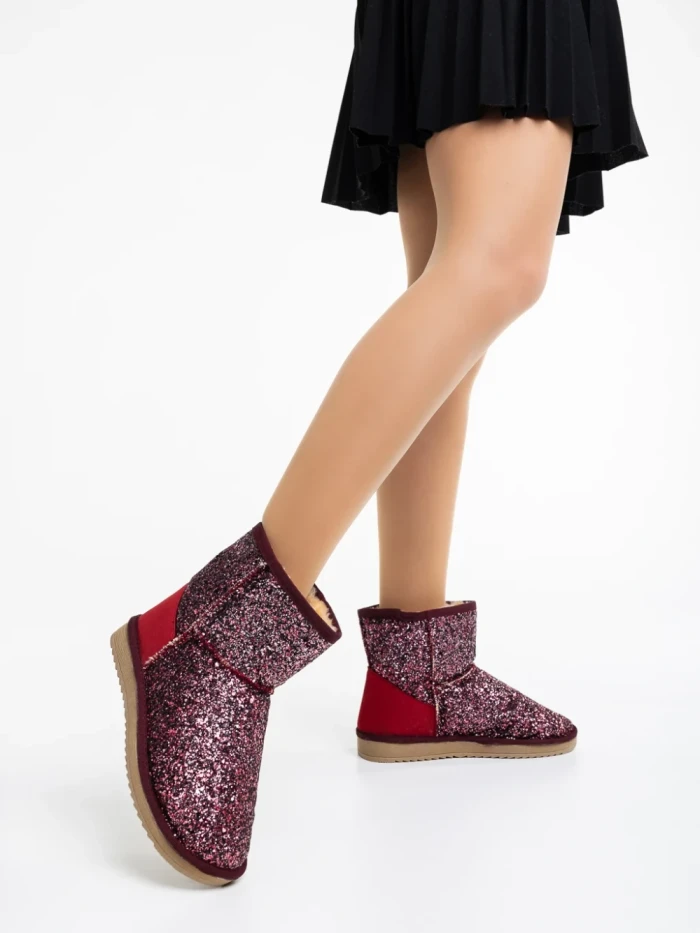 Дамски чизми грена от текстилен материал Lajerrica