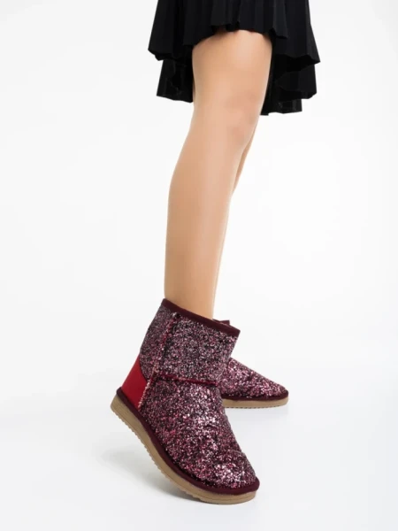 Дамски чизми грена от текстилен материал Lajerrica