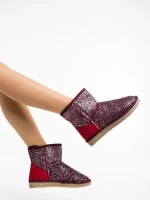 Дамски чизми грена от текстилен материал Lajerrica