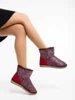 Дамски чизми грена от текстилен материал Lajerrica