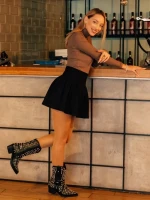 Дамски чизми черни от еко кожа Coralie