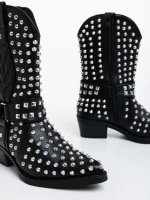 Дамски чизми черни от еко кожа Coralie