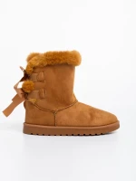 Дамски чизми камел от текстилен материал Taryn