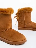 Дамски чизми камел от текстилен материал Taryn