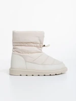 Дамски чизми бежови от еко кожа и текстилен материал Bahar