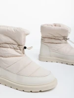 Дамски чизми бежови от еко кожа и текстилен материал Bahar