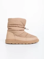 Дамски чизми каки от еко кожа и текстилен материал Bahar