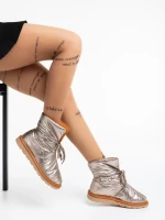 Дамски чизми шампанско от текстилен материал Zurine