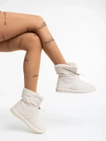 Дамски чизми бежови светло от текстилен материал Louella