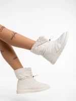 Дамски чизми бежови светло от текстилен материал Louella