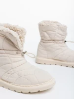 Дамски чизми бежови светло от текстилен материал Louella