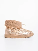 Дамски чизми шампанско от текстилен материал Louella