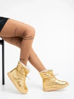 Дамски чизми златисти от текстилен материал Louella