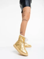Дамски чизми златисти от текстилен материал Louella