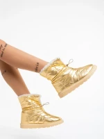 Дамски чизми златисти от текстилен материал Louella