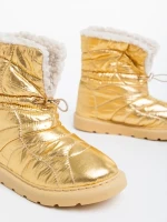 Дамски чизми златисти от текстилен материал Louella