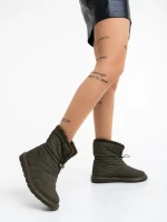 Дамски чизми зелени от текстилен материал Louella