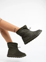 Дамски чизми зелени от текстилен материал Louella