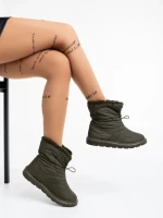 Дамски чизми зелени от текстилен материал Louella