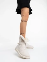 Дамски чизми бежови от текстилен материал Tayte