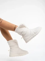 Дамски чизми бежови от текстилен материал Tayte