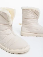 Дамски чизми бежови от текстилен материал Tayte