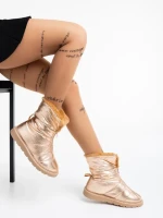 Дамски чизми шампанско от текстилен материал Tayte