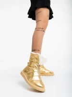 Дамски чизми златисти от текстилен материал Tayte