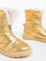 Дамски чизми златисти от текстилен материал Tayte