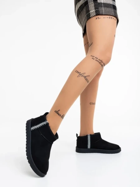 Дамски чизми черни от текстилен материал Aloani