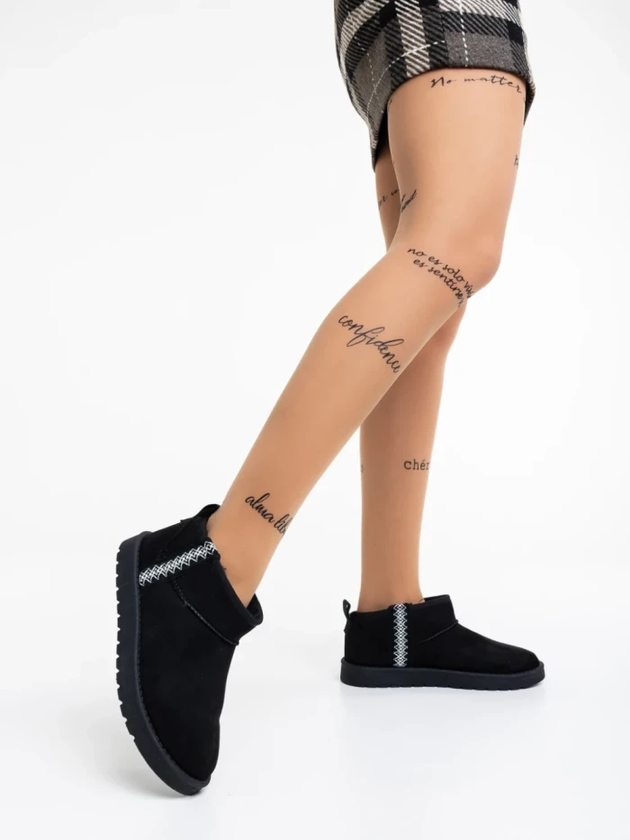 Дамски чизми черни от текстилен материал Aloani