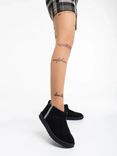 Дамски чизми черни от текстилен материал Aloani