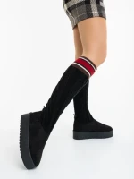 Дамски чизми черни от текстилен материал Talora