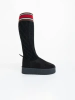 Дамски чизми черни от текстилен материал Talora