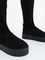 Дамски чизми черни от текстилен материал Talora