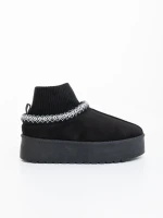 Дамски чизми черни от текстилен материал Zenona