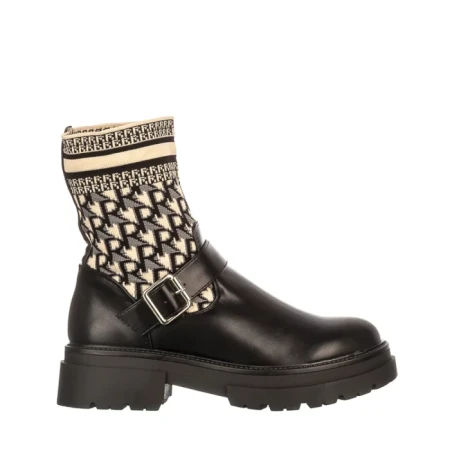 Дамски чизми Dernia черни с бежово