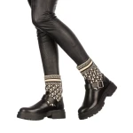 Дамски чизми Dernia черни с бежово