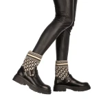 Дамски чизми Dernia черни с бежово