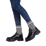 Дамски чизми Dernia черни с бяло